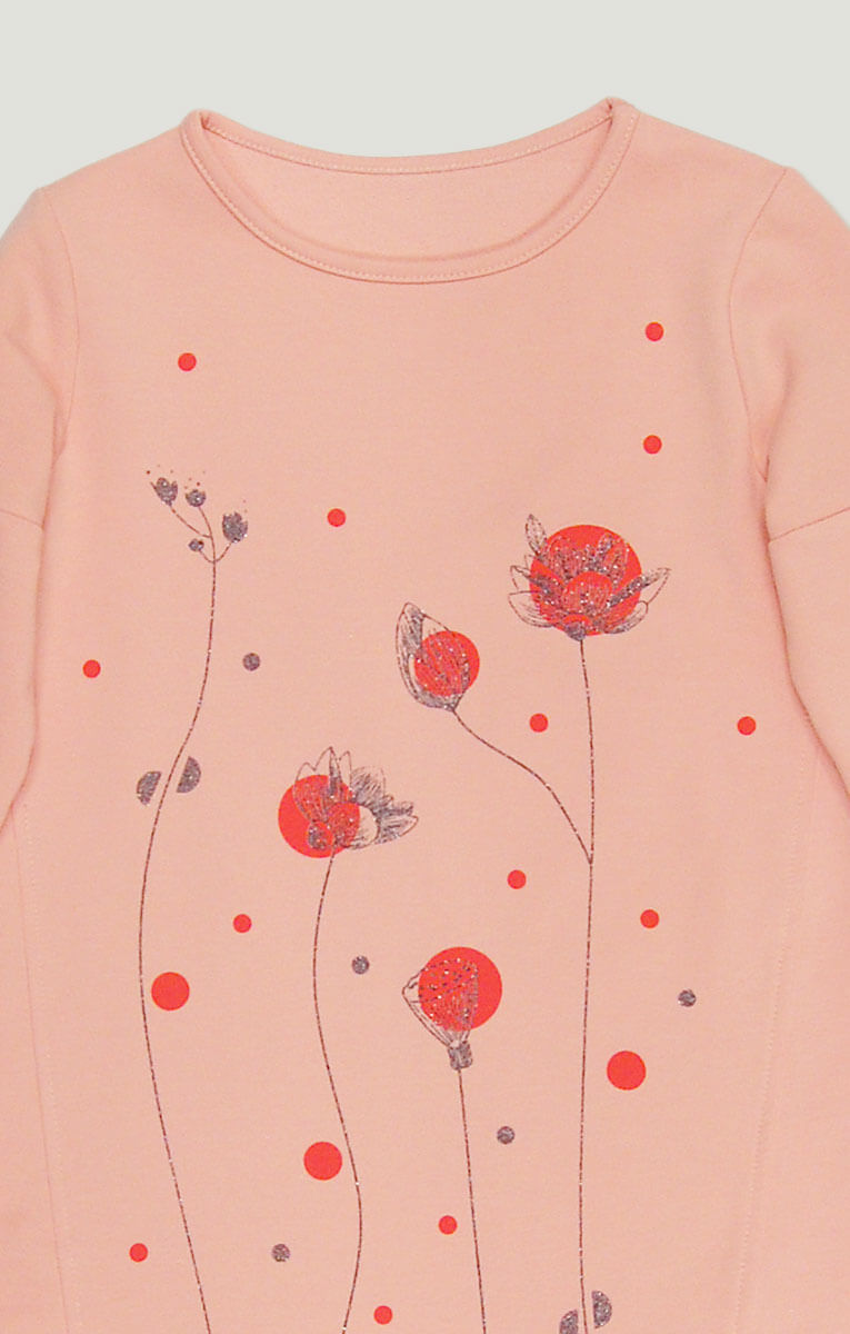 Polka Dots and Flowers Ruffled Girls Dress