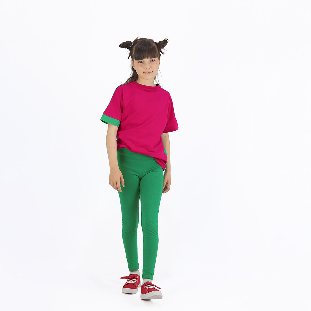 Joyful leggings are absolutely classic leggings in green colour. Children, 3 -10 yrs. BonnyJoy